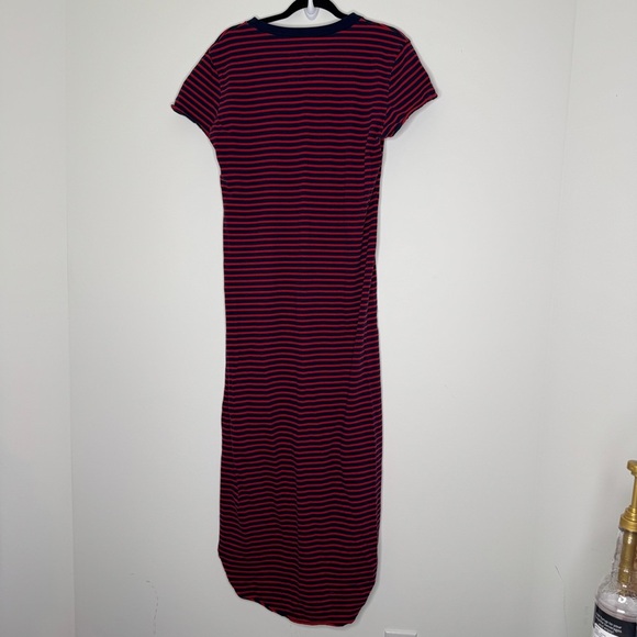 Frank & Eileen Striped Harper Midi Dress L Red Blue - Picture 3 of 10